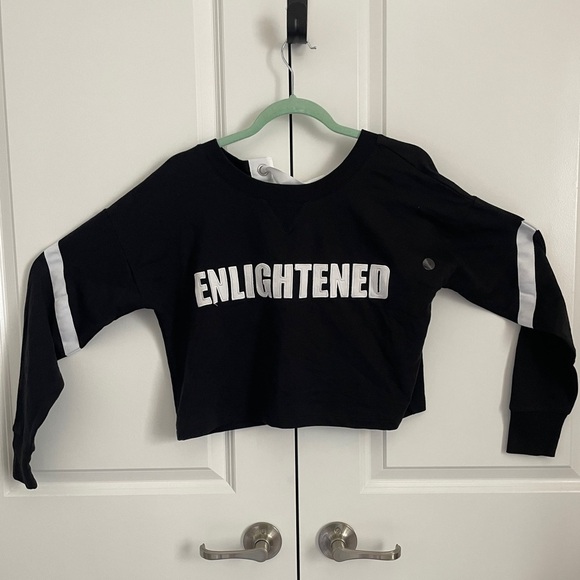 NWT Black S GABRIELLA UNION ENLIGHTENED unique trendy comfortable crop - Picture 1 of 7